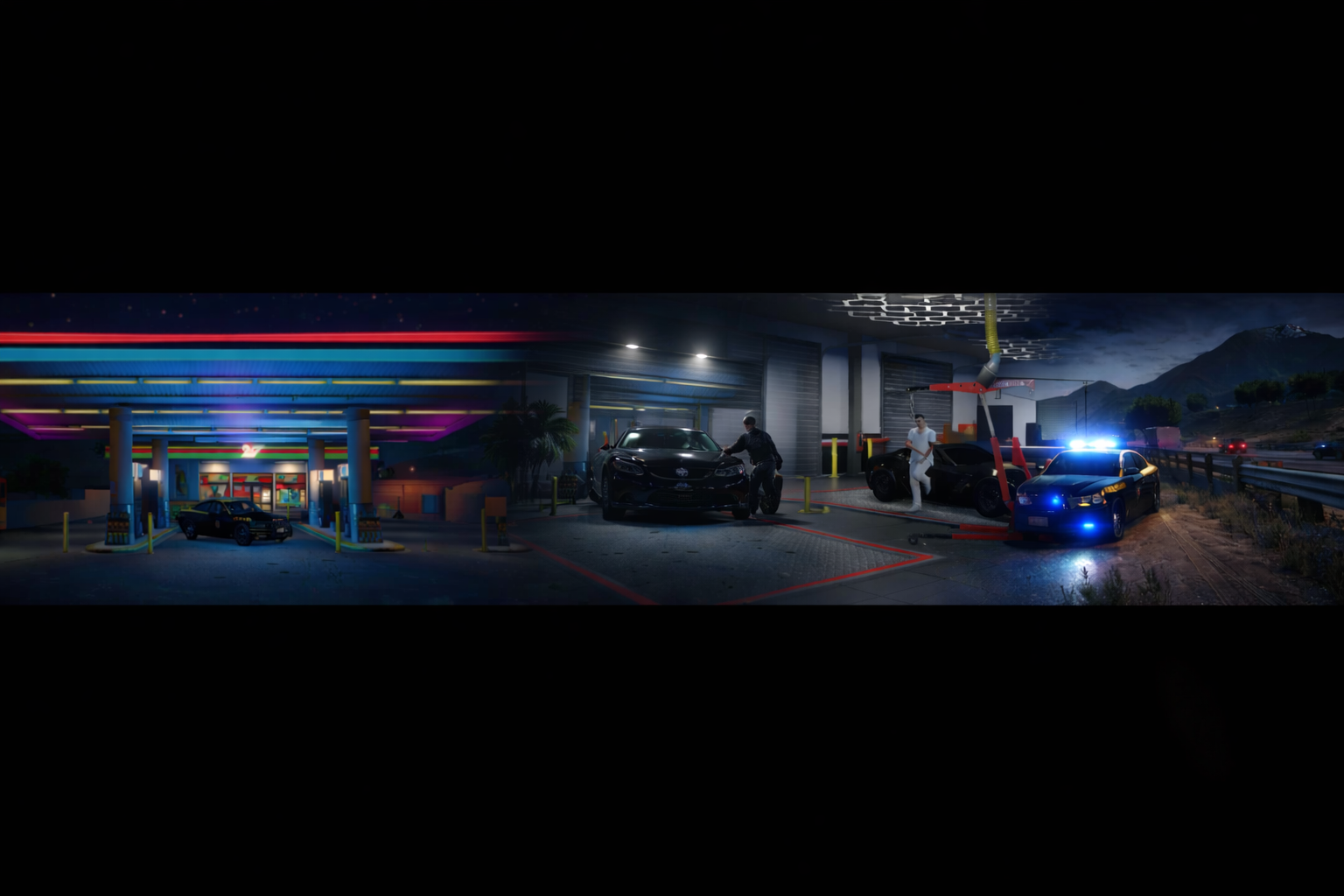 Nighttime police pursuits in the city